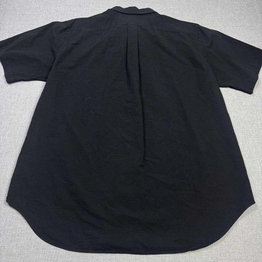 Ralph Lauren Seersucker Button Shirt Mens 2XLT Black Short Sleeve Classic Fit